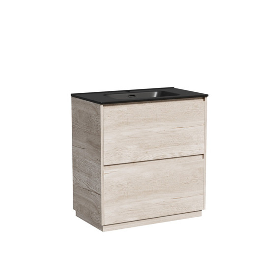 Тумба напольная с раковиной-столешницей Sancos Libra Floor 80 см LB80FEG, дуб галифакс натуральный (раковина Element CN7005MB) - фото 2