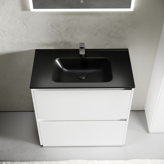 Тумба напольная с раковиной-столешницей Sancos Libra Floor 80 см LB80FW (раковина Element CN7005MB) - фото 