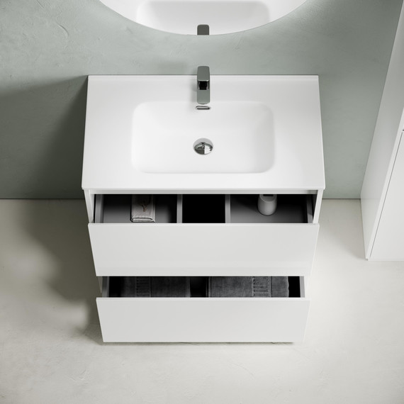 Тумба напольная с раковиной-столешницей Sancos Libra Floor 80 см LB80FW (раковина Element CN7005) - фото 6