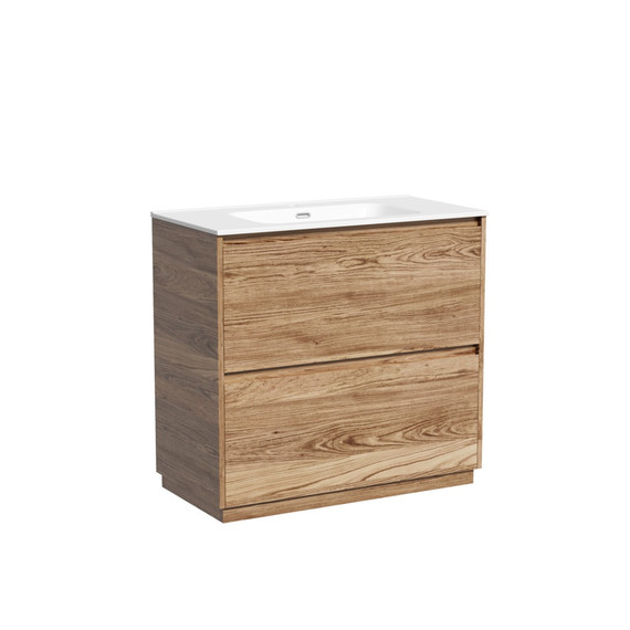 Тумба напольная с раковиной-столешницей Sancos Libra Floor 90 см LB90FECH, дуб чарльстон (раковина Element CN7002) - фото 2