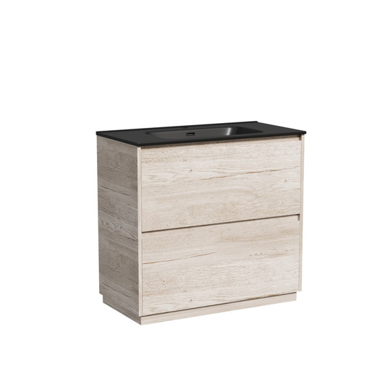 Тумба напольная с раковиной-столешницей Sancos Libra Floor 90 см LB90FEG, дуб галифакс натуральный (раковина Element CN7002MB) - фото 2