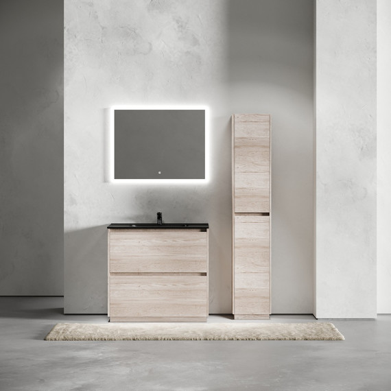 Тумба напольная с раковиной-столешницей Sancos Libra Floor 90 см LB90FEG, дуб галифакс натуральный (раковина Element CN7002MB) - фото 9