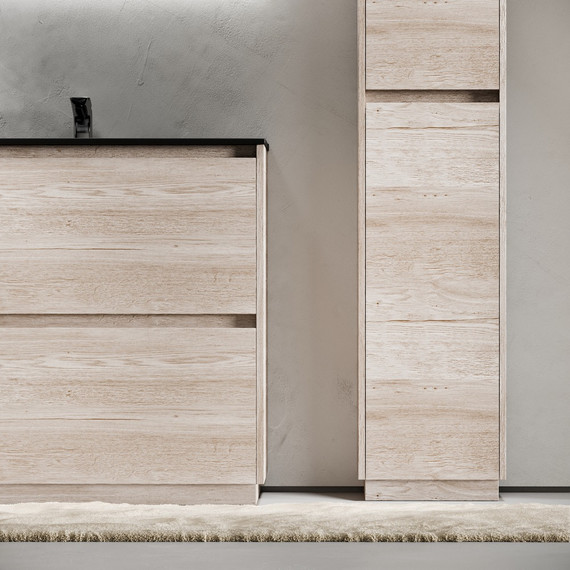 Тумба напольная с раковиной-столешницей Sancos Libra Floor 90 см LB90FEG, дуб галифакс натуральный (раковина Element CN7002MB) - фото 7