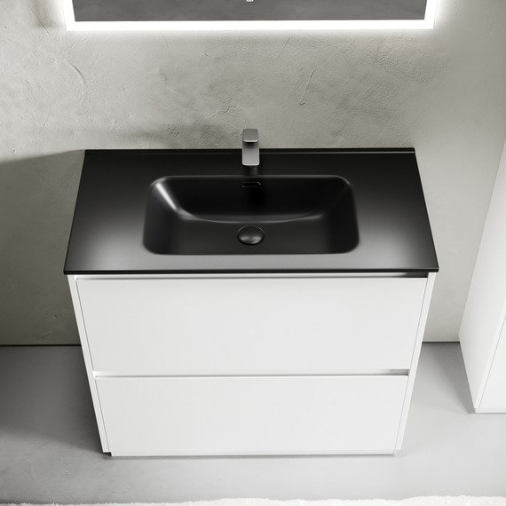 Тумба напольная с раковиной-столешницей Sancos Libra Floor 90 см LB90FW (раковина Element CN7002MB) - фото 