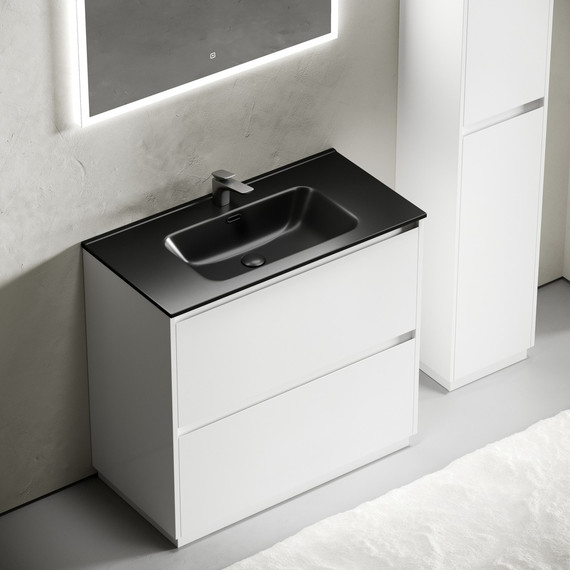 Тумба напольная с раковиной-столешницей Sancos Libra Floor 90 см LB90FW (раковина Element CN7002MB) - фото 4