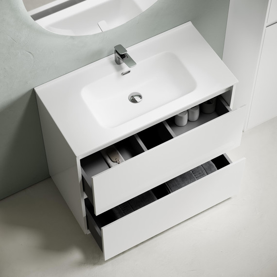 Тумба напольная с раковиной-столешницей Sancos Libra Floor 90 см LB90FW (раковина Element CN7002) - фото 6