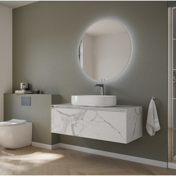 Тумба подвесная с раковиной Sancos Stone 120 см ST120SV, Statuario white - фото 5