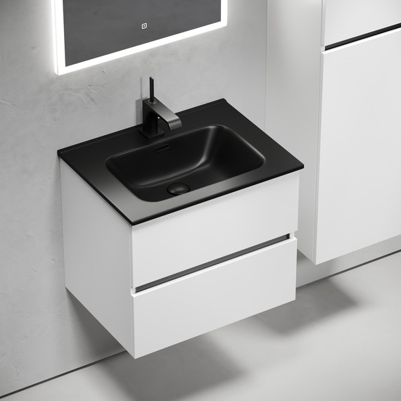 Тумба подвесная с раковиной Sancos Urban 60 см UR60W (раковина Element CN7001MB) - фото, картинка 4 Тумба подвесная с раковиной Sancos Urban 60 см UR60W (раковина Element CN7001MB) - фото 4