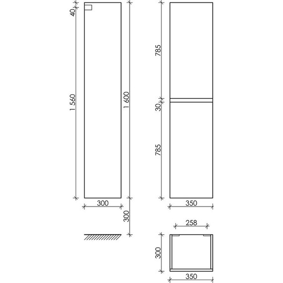 Пенал подвесной Sancos Urban 35 см PUR35EG, дуб галифакс натуральный - фото 7