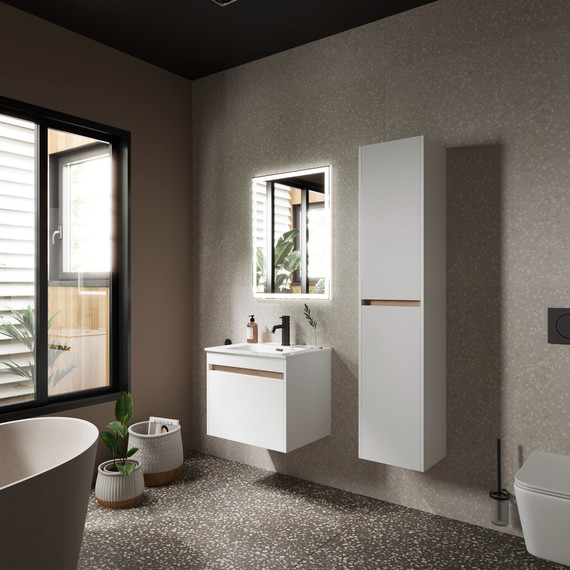 Тумба подвесная с раковиной Sancos Smart 60 см SM60W - фото, картинка 5 Тумба подвесная с раковиной Sancos Smart 60 см SM60W - фото 5