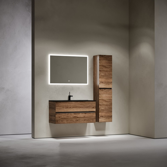 Тумба подвесная с раковиной-столешницей Sancos Urban 100 см UR100ECH, дуб чарльстон (раковина Element CN7003MB) - фото 7