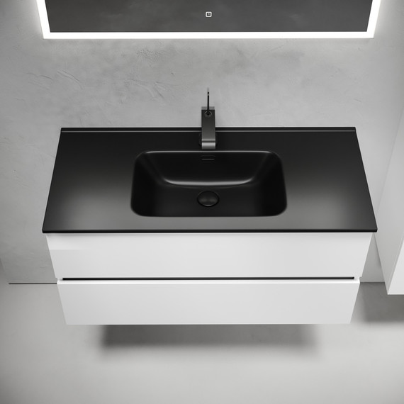 Тумба подвесная с раковиной-столешницей Sancos Urban 100 см UR100W (раковина Element CN7003MB) - фото 5