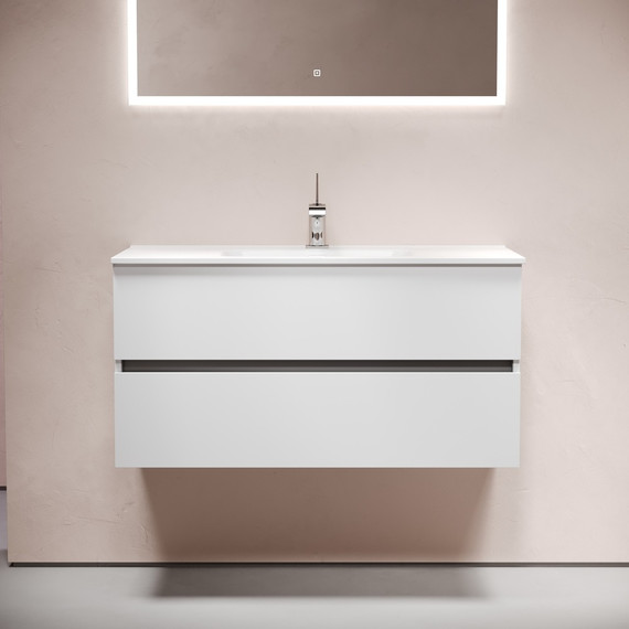 Тумба подвесная с раковиной-столешницей Sancos Urban 100 см UR100W (раковина Element CN7003) - фото 