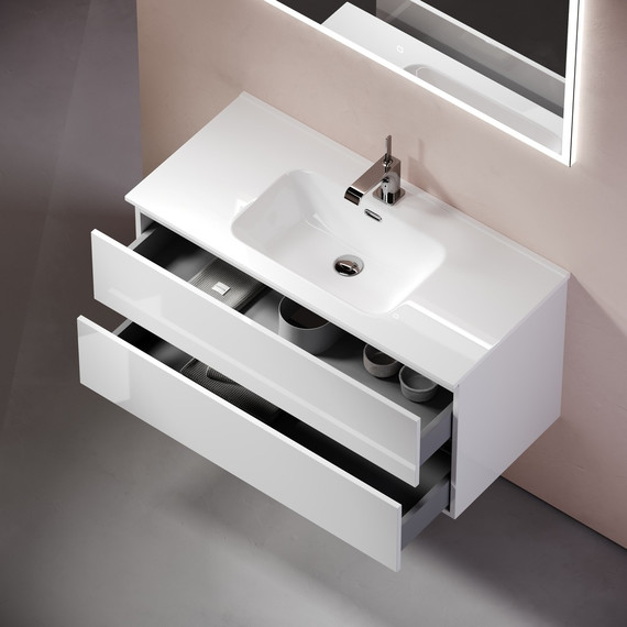 Тумба подвесная с раковиной-столешницей Sancos Urban 100 см UR100W (раковина Element CN7003) - фото 6