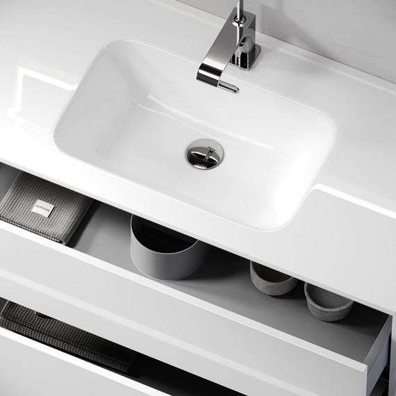 Тумба подвесная с раковиной-столешницей Sancos Urban 100 см UR100W (раковина Element CN7003) - фото 7