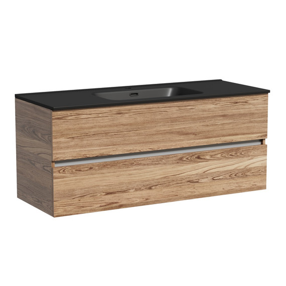 Тумба подвесная с раковиной-столешницей Sancos Urban 120 см UR120-1ECH, дуб чарльстон (раковина Element CN7006MB) - фото 2