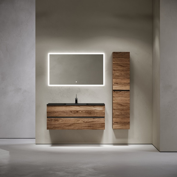 Тумба подвесная с раковиной-столешницей Sancos Urban 120 см UR120-1ECH, дуб чарльстон (раковина Element CN7006MB) - фото 8