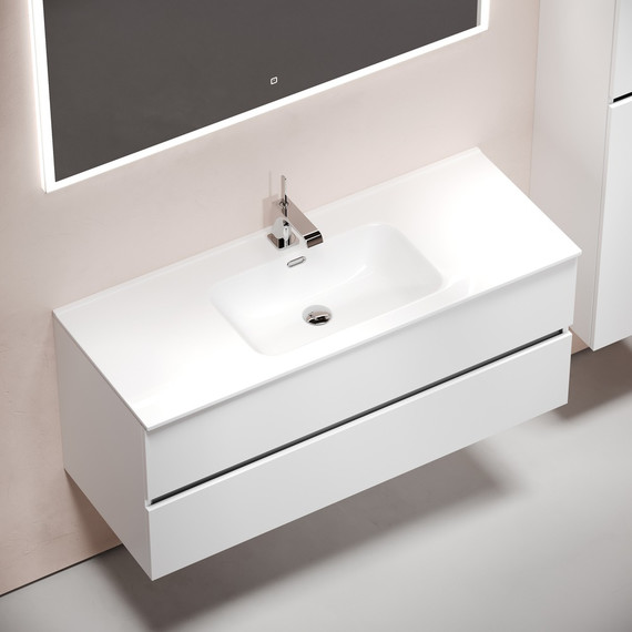 Тумба подвесная с раковиной-столешницей Sancos Urban 120 см UR120-1W (раковина Element CN7006) - фото 4