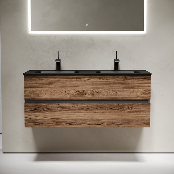 Тумба подвесная с раковиной Sancos Urban 120 см UR120-2ECH, дуб чарльстон (раковина Element CN7004MB) - фото 3