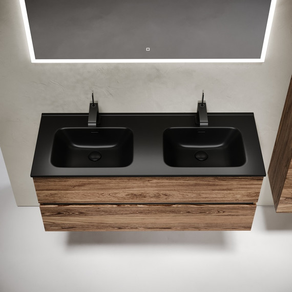 Тумба подвесная с раковиной Sancos Urban 120 см UR120-2ECH, дуб чарльстон (раковина Element CN7004MB) - фото 5