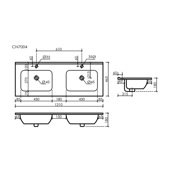 Тумба подвесная с раковиной Sancos Urban 120 см UR120-2ECH, дуб чарльстон (раковина Element CN7004) - фото 10