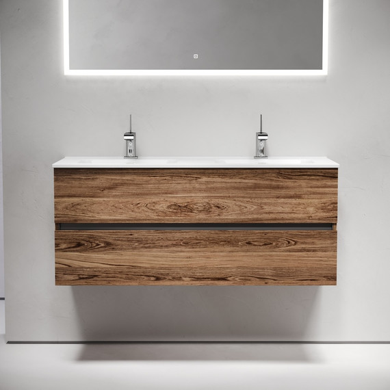 Тумба подвесная с раковиной Sancos Urban 120 см UR120-2ECH, дуб чарльстон (раковина Element CN7004) - фото 3