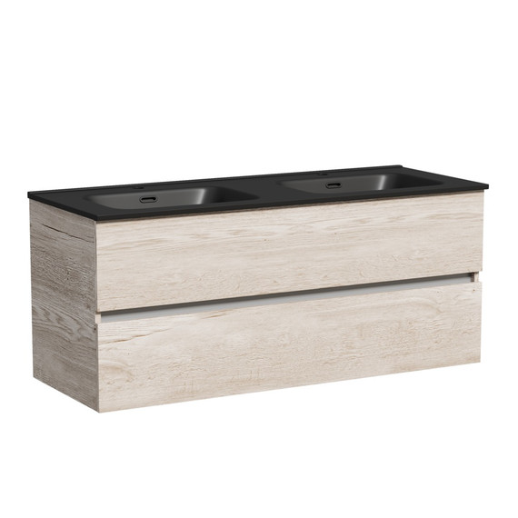 Тумба подвесная с раковиной Sancos Urban 120 см UR120-2EG, дуб галифакс натуральный (раковина Element CN7004MB) - фото 