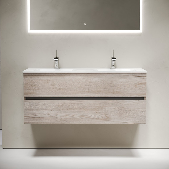 Тумба подвесная с раковиной Sancos Urban 120 см UR120-2EG, дуб галифакс натуральный (раковина Element CN7004) - фото 3