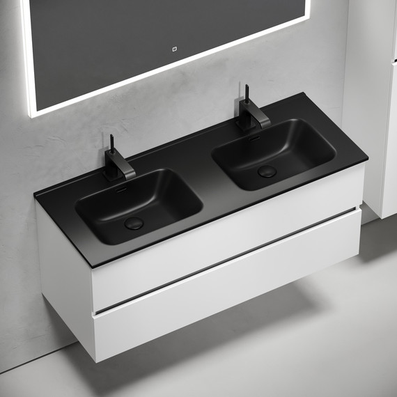 Тумба подвесная с раковиной Sancos Urban 120 см UR120-2W (раковина Element CN7004MB) - фото 5