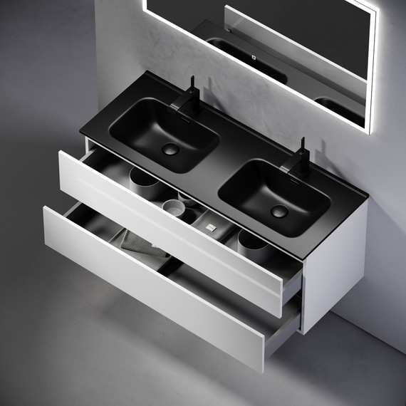 Тумба подвесная с раковиной Sancos Urban 120 см UR120-2W (раковина Element CN7004MB) - фото 6