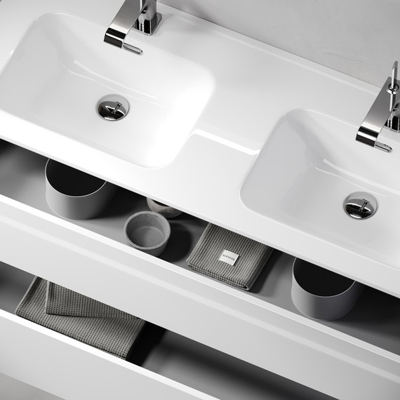 Тумба подвесная с раковиной Sancos Urban 120 см UR120-2W (раковина Element CN7004) - фото 7