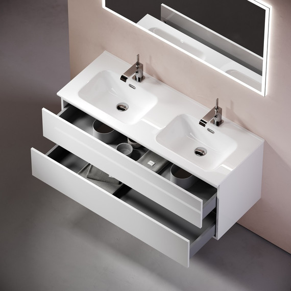 Тумба подвесная с раковиной Sancos Urban 120 см UR120-2W (раковина Element CN7004) - фото 