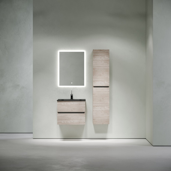 Тумба подвесная с раковиной Sancos Urban 60 см UR60EG, дуб галифакс натуральный (раковина Element CN7001MB) - фото 9