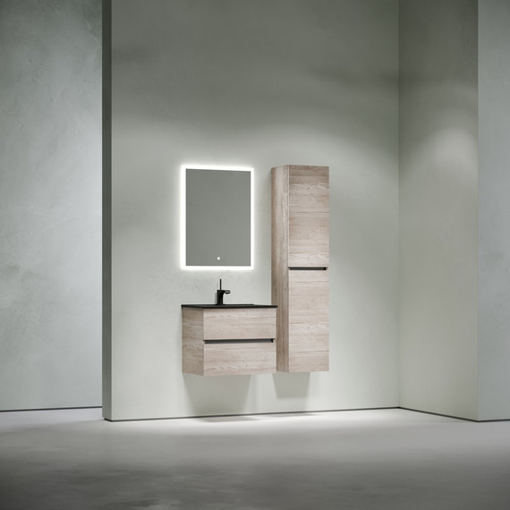 Тумба подвесная с раковиной Sancos Urban 60 см UR60EG, дуб галифакс натуральный (раковина Element CN7001MB) - фото 8