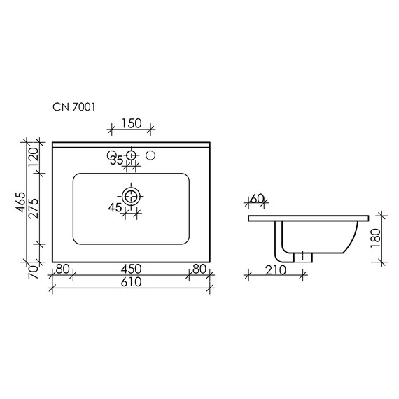 Тумба подвесная с раковиной Sancos Urban 60 см UR60W (раковина Element CN7001) - фото, картинка 8 Тумба подвесная с раковиной Sancos Urban 60 см UR60W (раковина Element CN7001) - фото 8