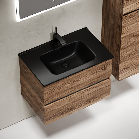 Тумба подвесная с раковиной-столешницей Sancos Urban 70 см UR70ECH, дуб чарльстон (раковина Element CN7007MB) - фото, картинка 4 Тумба подвесная с раковиной-столешницей Sancos Urban 70 см UR70ECH, дуб чарльстон (раковина Element CN7007MB) - фото 4