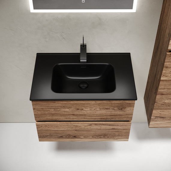 Тумба подвесная с раковиной-столешницей Sancos Urban 70 см UR70ECH, дуб чарльстон (раковина Element CN7007MB) - фото, картинка 5 Тумба подвесная с раковиной-столешницей Sancos Urban 70 см UR70ECH, дуб чарльстон (раковина Element CN7007MB) - фото 5