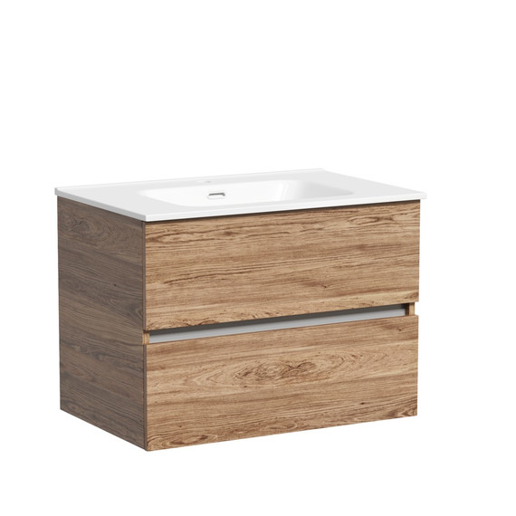 Тумба подвесная с раковиной-столешницей Sancos Urban 70 см UR70ECH, дуб чарльстон (раковина Element CN7007) - фото, картинка  Тумба подвесная с раковиной-столешницей Sancos Urban 70 см UR70ECH, дуб чарльстон (раковина Element CN7007) - фото