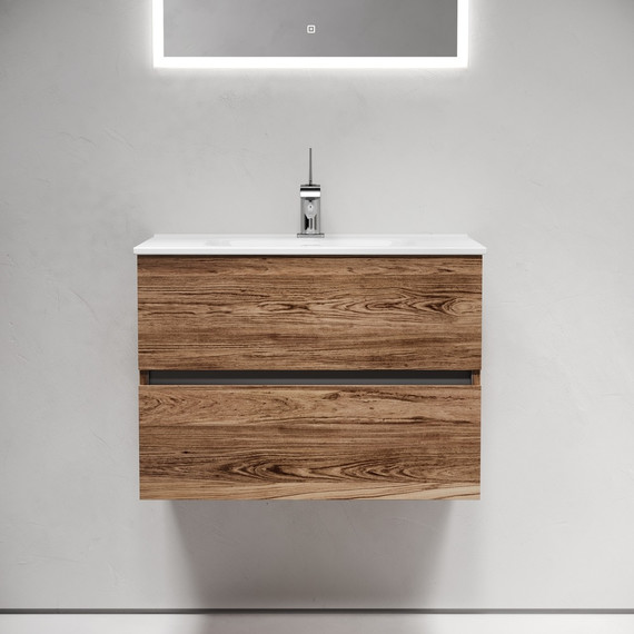 Тумба подвесная с раковиной-столешницей Sancos Urban 70 см UR70ECH, дуб чарльстон (раковина Element CN7007) - фото, картинка 3 Тумба подвесная с раковиной-столешницей Sancos Urban 70 см UR70ECH, дуб чарльстон (раковина Element CN7007) - фото 3