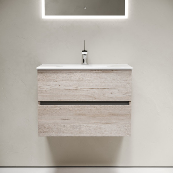 Тумба подвесная с раковиной-столешницей Sancos Urban 70 см UR70EG, дуб галифакс натуральный (раковина Element CN7007) - фото, картинка 3 Тумба подвесная с раковиной-столешницей Sancos Urban 70 см UR70EG, дуб галифакс натуральный (раковина Element CN7007) - фото 3