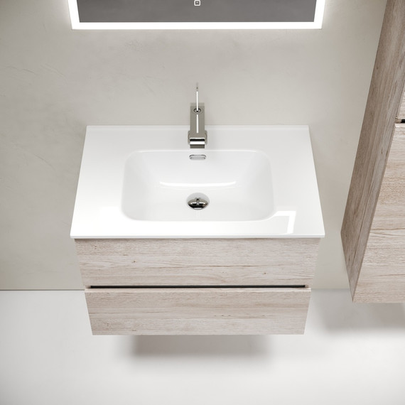 Тумба подвесная с раковиной-столешницей Sancos Urban 70 см UR70EG, дуб галифакс натуральный (раковина Element CN7007) - фото, картинка 5 Тумба подвесная с раковиной-столешницей Sancos Urban 70 см UR70EG, дуб галифакс натуральный (раковина Element CN7007) - фото 5