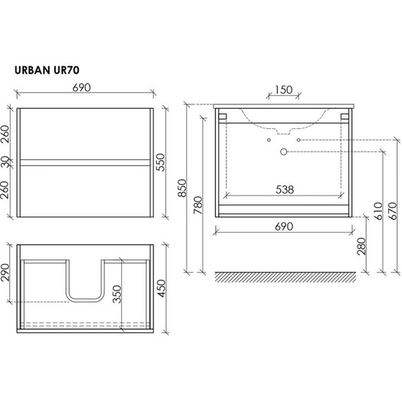 Тумба подвесная с раковиной-столешницей Sancos Urban 70 см UR70EG, дуб галифакс натуральный (раковина Element CN7007MB) - фото, картинка 11 Тумба подвесная с раковиной-столешницей Sancos Urban 70 см UR70EG, дуб галифакс натуральный (раковина Element CN7007MB) - фото 11