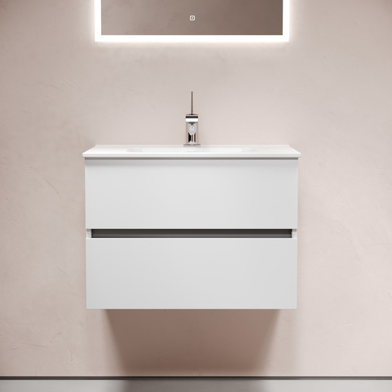 Тумба подвесная с раковиной-столешницей Sancos Urban 70 см UR70W (раковина Element CN7007) - фото, картинка  Тумба подвесная с раковиной-столешницей Sancos Urban 70 см UR70W (раковина Element CN7007) - фото