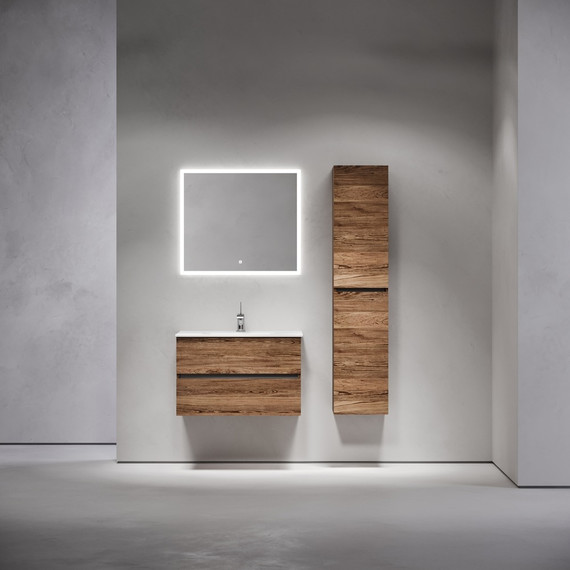 Тумба подвесная с раковиной-столешницей Sancos Urban 80 см UR80ECH, дуб чарльстон (раковина Element CN7005) - фото 8