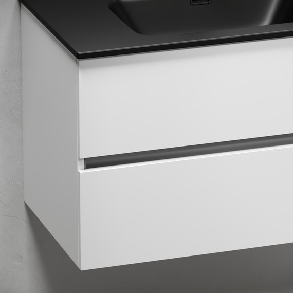 Тумба подвесная с раковиной-столешницей Sancos Urban 80 см UR80W (раковина Element CN7005MB) - фото 8