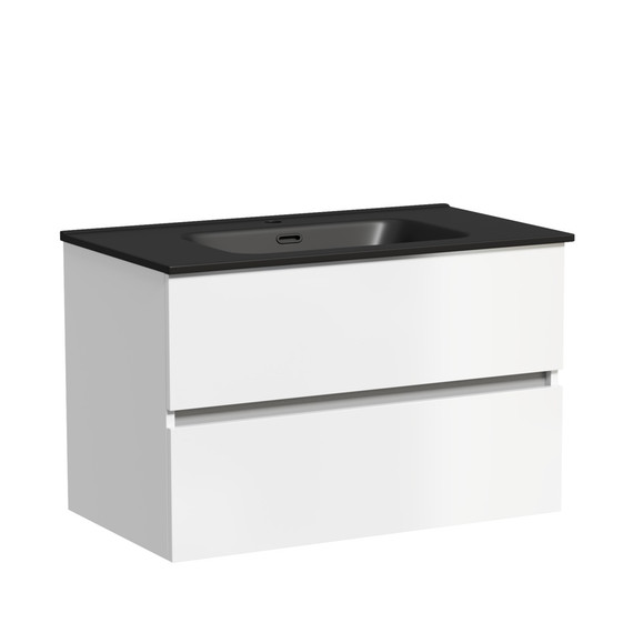 Тумба подвесная с раковиной-столешницей Sancos Urban 80 см UR80W (раковина Element CN7005MB) - фото 2