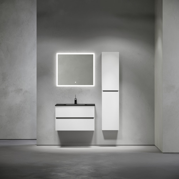 Тумба подвесная с раковиной-столешницей Sancos Urban 80 см UR80W (раковина Element CN7005MB) - фото 10