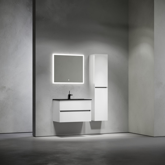 Тумба подвесная с раковиной-столешницей Sancos Urban 80 см UR80W (раковина Element CN7005MB) - фото 9