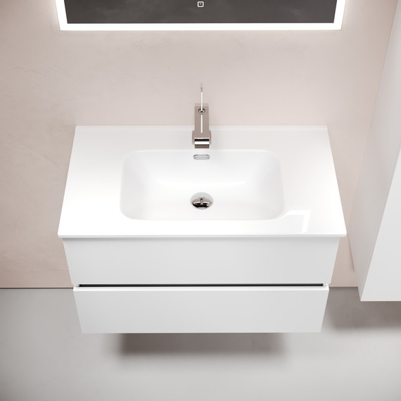 Тумба подвесная с раковиной-столешницей Sancos Urban 80 см UR80W (раковина Element CN7005) - фото 6