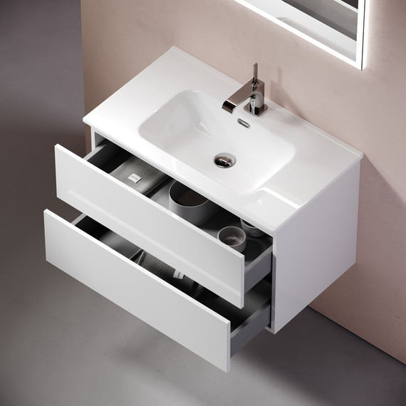 Тумба подвесная с раковиной-столешницей Sancos Urban 80 см UR80W (раковина Element CN7005) - фото 7